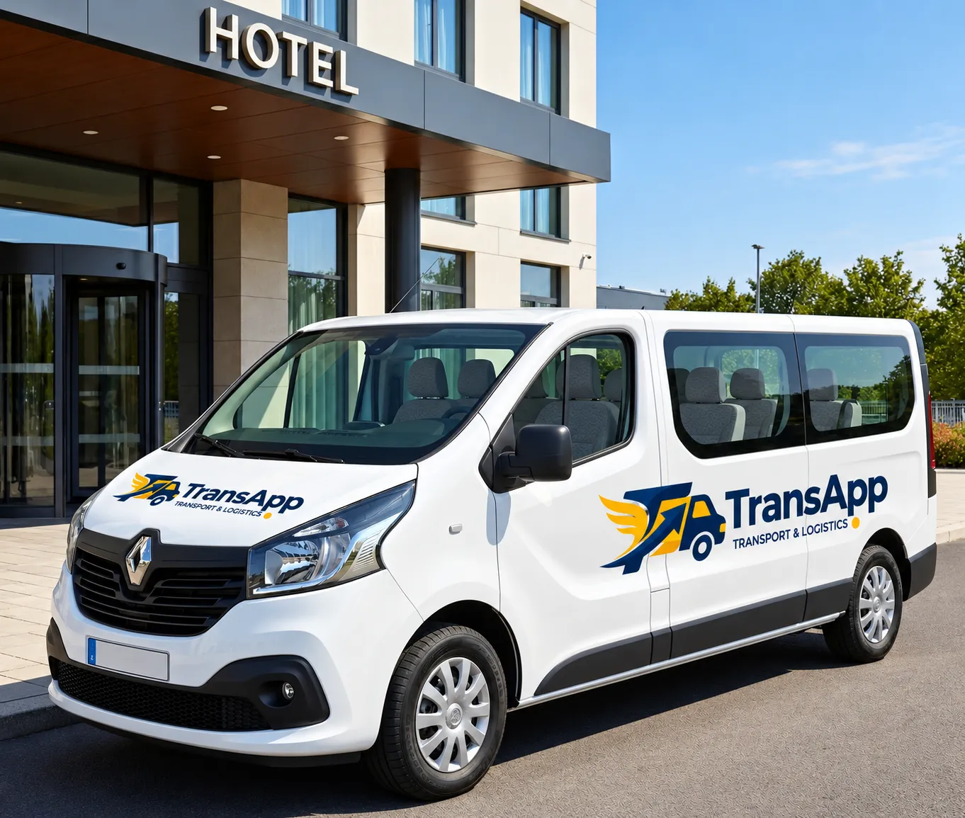 Fourgon Renault vitré avec sièges - TransApp