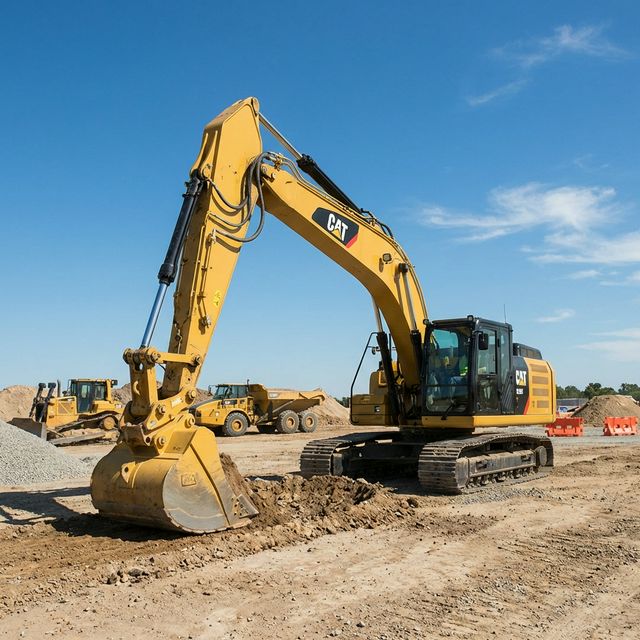 Engins de chantier : pelleteuse, grue, chariot élévateur - TransApp