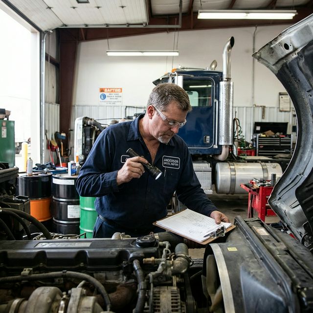 Mécanicien inspectant un véhicule - TransApp